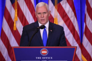 (FILES) This file photo taken on January 11, 2017 shows  US Vice President-elect Mike Pence speaks during a press conference January 11, 2017 in New York. A feud between Donald Trump and a prominent civil rights icon ramped up January 15, 2017, as Vice president-elect Mike Pence jumped to his boss's defense while a growing number of Democrats vowed to skip the upcoming inauguration. Pence said he was "deeply disappointed" in longtime Congressman John Lewis's decision to boycott Trump's inauguration.  / AFP PHOTO / DON EMMERT